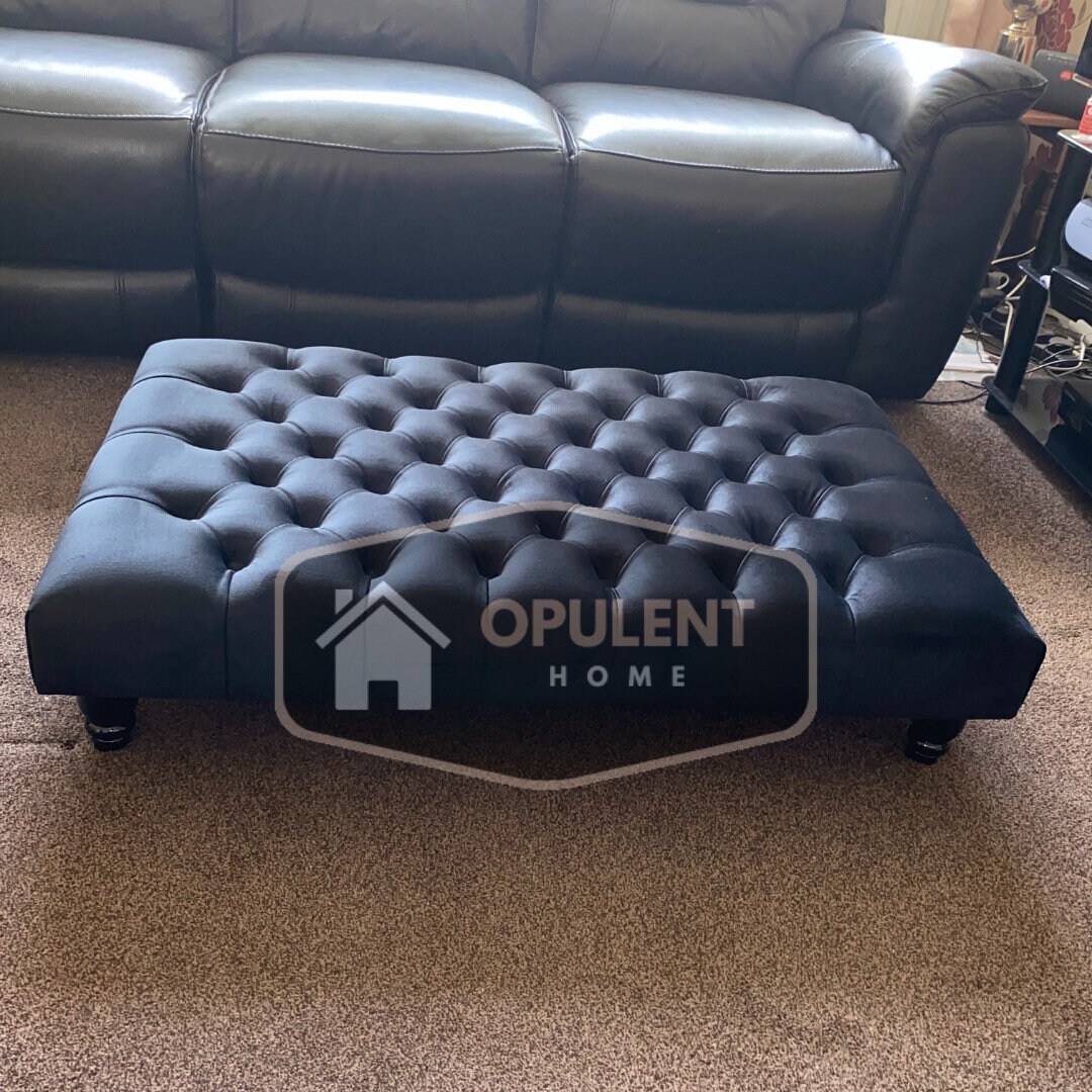 Extra Large Chesterfield Footstool Coffee Table is Handmade to Etsy