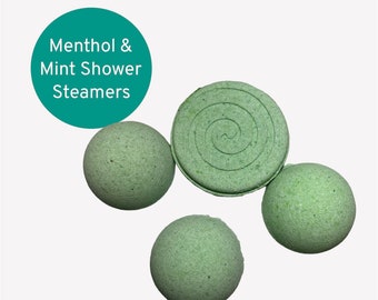 Mint Menthol Shower Steamers, Shower Soothers, Shower Bombs, Sinus Congestion, Mothers Fathers Day Shower Spa Gift Set, Bath Aromatherapy