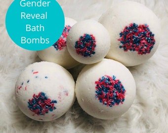 Gender Reveal Bath Bombs, Pink Blue Bath Bombs, Baby's Gender Announcement Ideas, We're Pregnant Ideas, It's A Boy, It's A Girl, Handmade