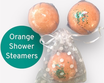 Orange Shower Steamers, Bath Gift Set, Shower Steamer Aromatherapy, Shower Bombs, Baby Shower Party Favors, Shower Scents