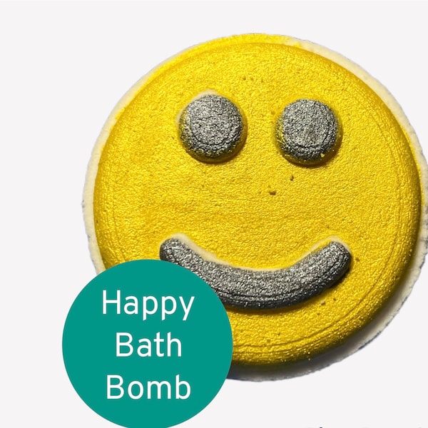 Kids Bath Bomb, Happy Face Emoji Bath Bomb, Easter Basket Filler, Smiling Bath Fizzy, Toddler Birthday Gift, Ringbearer Flower Girl Gift