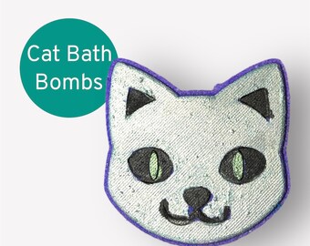 Cat Bath Bombs, Cat Lovers Gifts, Kids Stocking Stuffer, Cat Themed Party Favors, Spring Bath Bombs, Handmade Bath Bomb Gift Set
