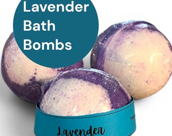 Lavender Bath Bomb, Lavender Gift,  Natural Bath Bombs, Relaxing Gifts for Women, Stress Relief Gift for Her, Purple Bath Bomb, Lavender Oil