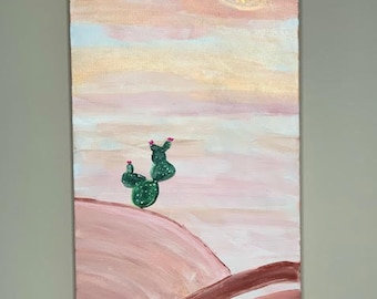 24x12 1" Boho Desert Moon Painting