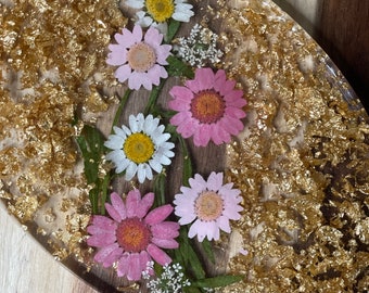 Small Pink Floral Tray Decor
