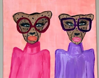 20x20 1" Retro Cheetah Painting