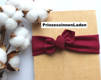 Burgundy Weinrotes Baby Haarband Stirnband Mädchen Stirnband Kinder Haarreif Kinder Stirnband Baby Neugeborene Stirnband Knoten