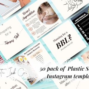 50 Plastic Surgery Canva Templates, Social Media Templates, Medical Aesthetics, Instant download, Cosmetic Surgery IG Posts