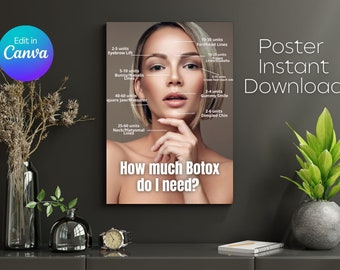 Botox Dosage Poster: Medspa Treatment Room Decor (Canva Template)