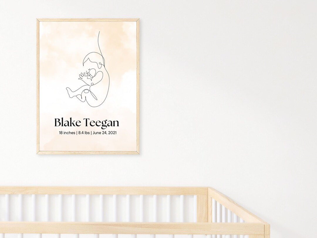 Personalized Newborn Print, Newborn Announcement Poster, New Baby ...