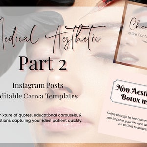 MedSpa IG Post Canva Templates, IG carousels, social media templates, plastic surgery, instant download, Instagram, educational