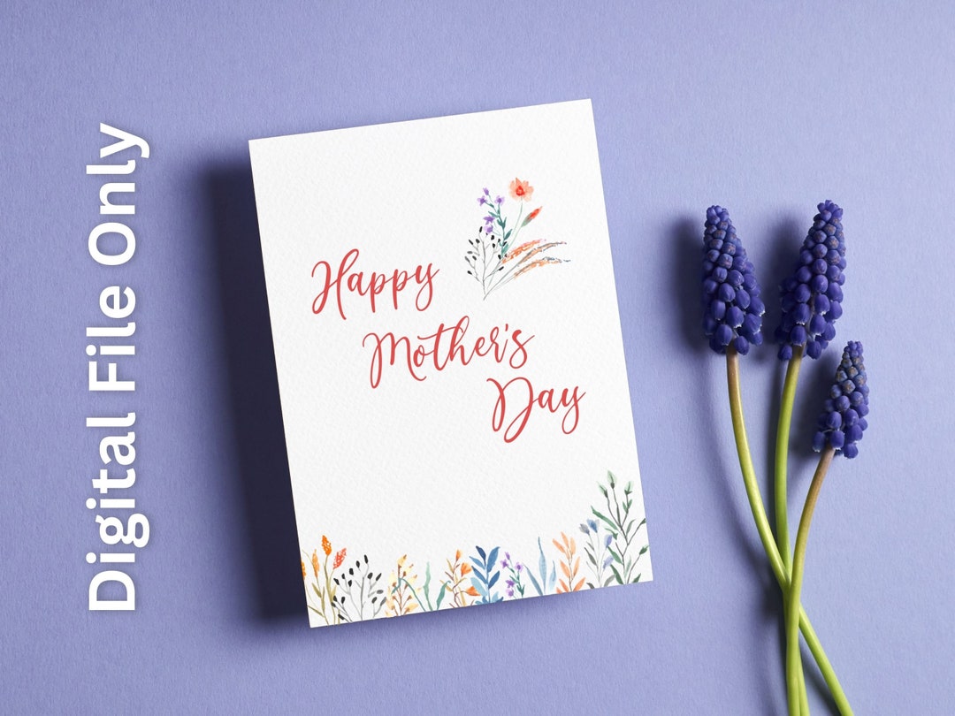 Mothers Day Card, Mom Card, Happy Mothers Day, Floral Card for Mom ...