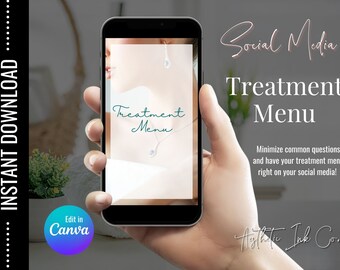 Medspa Treatment Menu: Instagram Canva Template (Digital Download)