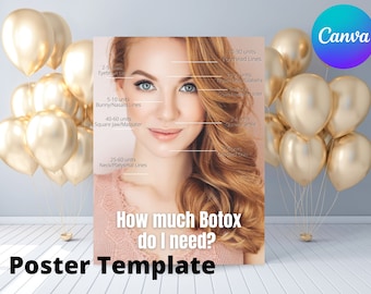 Medspa Botox Guide Poster: Treatment Room Decor Canva Template (Digital Download)