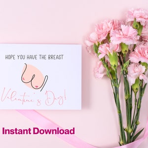 Carte de Saint-Valentin du sein, infirmière esthétique, amie du sein, carte de Saint-Valentin pour elle, carte de Saint-Valentin femme, chirurgie plastique