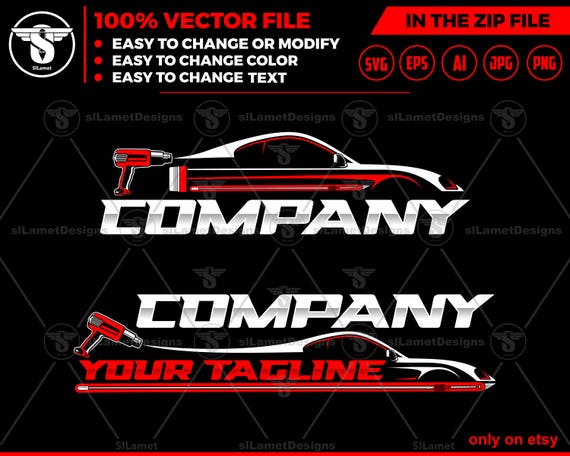 Car Wrap Logo - Vehicle Wrap Logo - Auto Wrap Business Design - Custom Vinyl Wrap logo- Car Styling Service logo