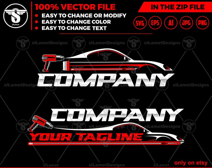 Car Wrap Logo - Vehicle Wrap Logo - Auto Wrap Business Design - Custom Vinyl Wrap logo- Car Styling Service logo