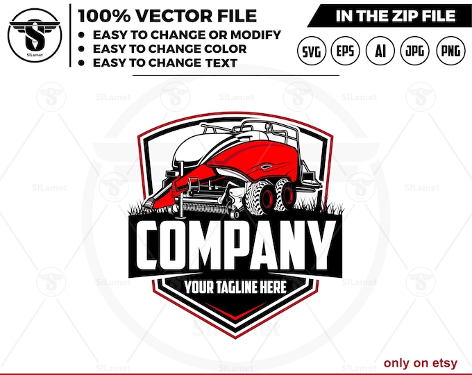 Big Baler logo - New Holland Big Baler logo- Tractor Farm Logo Template - farm logo- tractor logo - farming tractor logo,