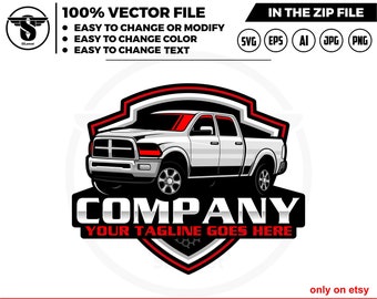 Vintage Pickup Truck Logo SVG – Vector Graphic (Digital Download)