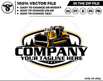 Bulldozer Logo - Heavy Equipment Vector Graphics (svg, eps, ai, png, jpg)