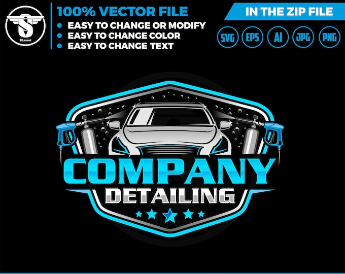 Car wash logo template - car wash logo - car wash svg - cleaning car logo - automotive - auto detailing car logo template - Car Detailing