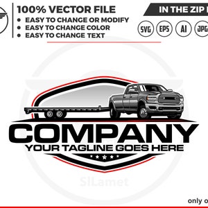 heavy duty pickup truck and trailer logo - trailer rentals logo - pickup truck and trailer logo - pickup flatbed trailer - Ram 2500 2022