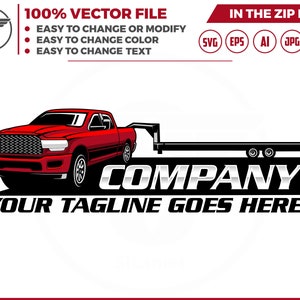 pickup and trailer logo - trailer towing logo - towing Company Logo