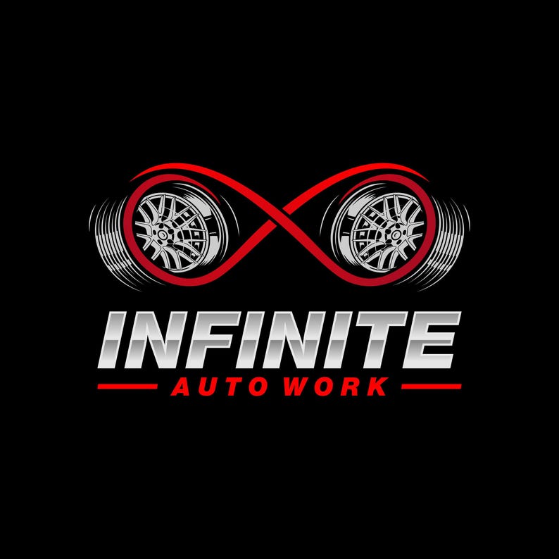 Custom logo design promo on black: bold white CUSTOM LOGO, red slogan, circular watermark, vector file icons; digital files.