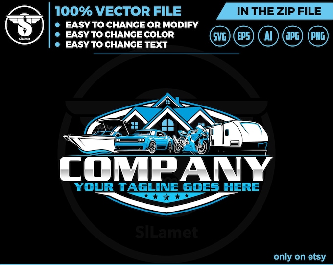 vehicle storage house, rv logo, truck, boat, car, sport motorbike, storage transport ,transport boats logo svg, Speed Boat logo, Speedboat