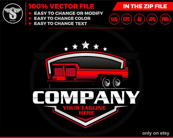 dump trailer logo, trailer towing logo, truck pickup logo svg, towing Company Logo, pickup truck outline, pickup truck dump