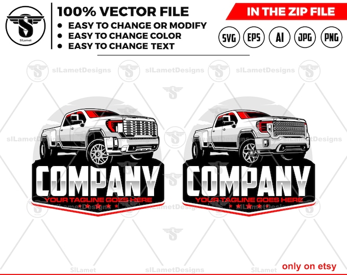 pickup truck logo - GMC Truck Logo Template - 2022 Sierra Denali 3500HD dually  (Digital Files)