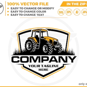 Tractor Farm Logo Template - farm logo- tractor logo - farming tractor logo, new holland tractor