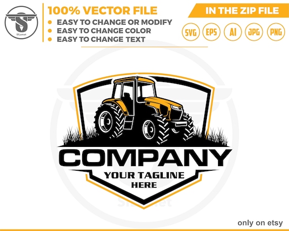 Tractor Farm Logo Template - farm logo- tractor logo - farming tractor logo, new holland tractor