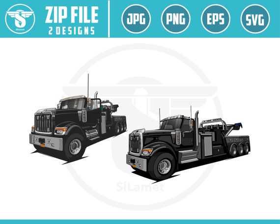 Tow Trucker vector, Tow Trucker illustrationBig Rigg 18 Wheeler Semi Tractor Trailer Shipping Moving Company Trucking Logo