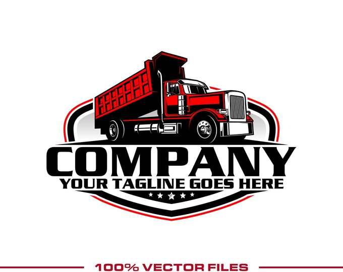 Dump Truck Logo, Editable Vector Logo for Construction & Trucking Business Branding (SVG AI)