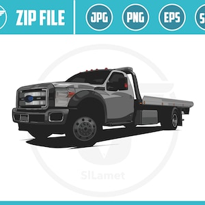 Rollback Abschleppwagen Illustration: SVG, Vektor, PNG, JPG (Digital Download)