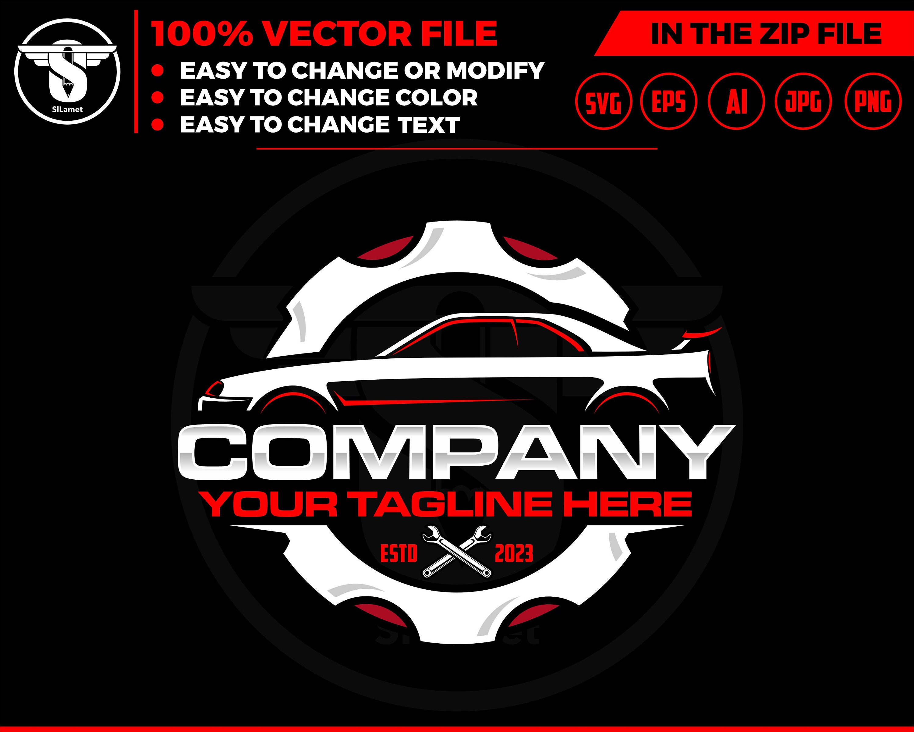 Auto garage brand logo vector design concept