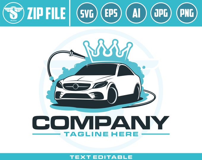car wash logo svg, Car king wash logo template designs, vehicle cleaning Logo, Car clipart, Car wash svg, automotive logo, svg file