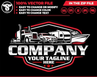 Vehicle Storage Logo: RV Truck Boat Car Vector Designs (SVG, EPS, png)
