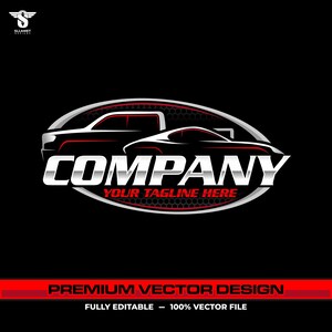 Logo de voiture de sport pick-up SVG : vectoriel entièrement éditable, modèle automobile, marque de garage