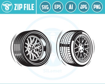 Tire & Wheel SVG Cut File: Automotive Mechanic Logo (Digital Download)