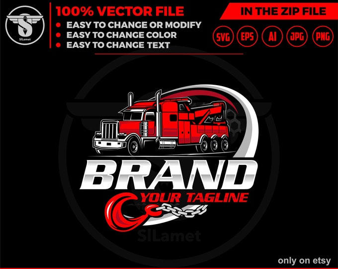 tow truck 18 wheeler LOGO, towing truck logo, towing logo template, towing chain svg, , tow truck logo, towing service logo, tow car logo