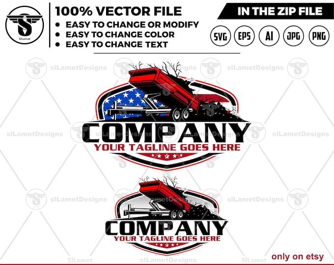 america Bumper Pull Dump Trailer logo - dump trailer logo, dump trailer logo , USA Dumpster Logo , dump rental logo
