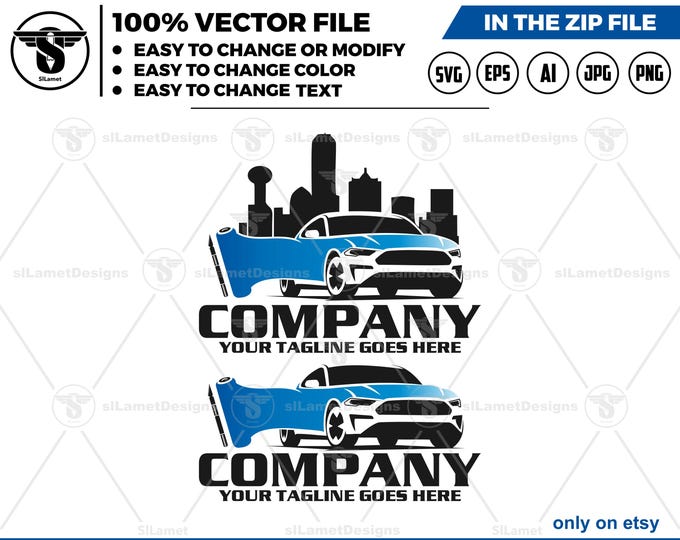 Car Wrap Logo - Vehicle Wrap Logo - Auto Wrap Business Design - Custom Vinyl Wrap logo- Car Styling Service logo