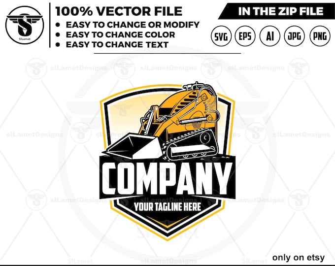 stand loader logo, mini track loader svg, Skid steer loader logo, Skid Steer Loader Mini Track Loader , mini Equipment logo Svg