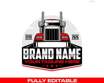 Trucking Company Logo: Logistics Freight Transport Vector Designs (SVG, EPS, PNG)