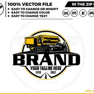 Asphalt Paver Logo: Road Repair Vehicle SVG, PNG, JPG (Digital Download)