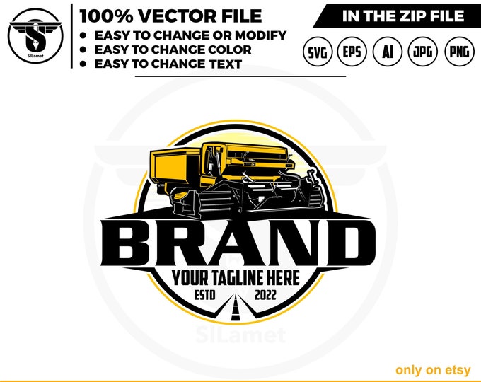 asphalt paver logo, asphalt paver svg, road repair, asphalt road repair, heavy equipment logo, heavy equipment vehicle svg