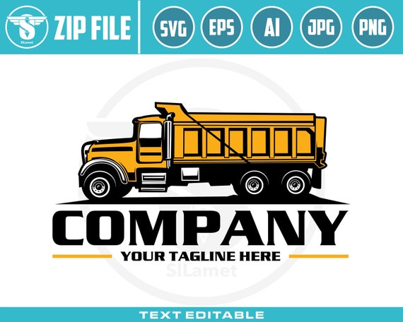 dump truck logo - digging logo - earth digging logo - dump truck svg