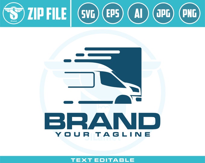 delivery van logo SVG, van car logo, Delivery logo, shipping logo, Cargo Delivery Van SVG, Moving Vehicle SVG, Delivery Van Truck Svg